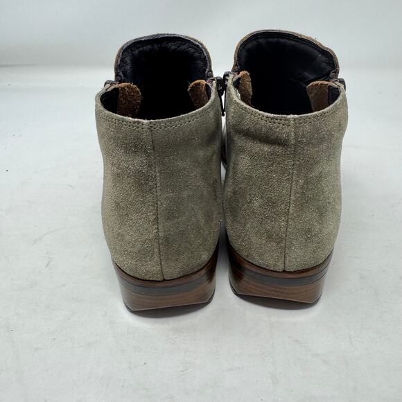 Naot Helm Two-Tone Leather Suede Side Zip Brown Green Ankle Boot Size 40 - Picture 5 of 14